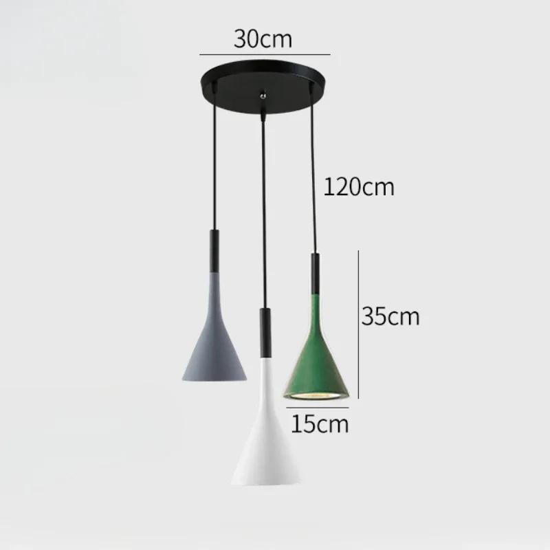 Nordic Pendant Light Indoor Chandelier Combination Aluminum LED 3 Heads Lamp Fixture for Restaurant Bar Coffee Shop Home Decor