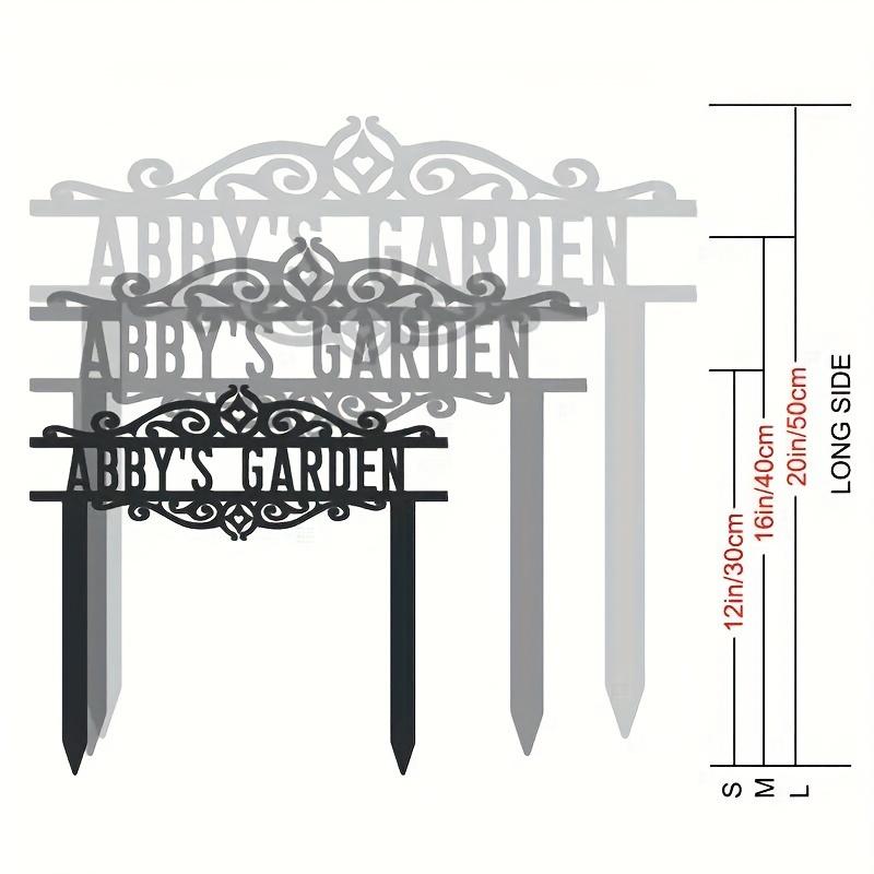 

Custom Metal Garden Sign Floral Outdoor Yard Art Lawn Decor Wedding Wall Sculpture