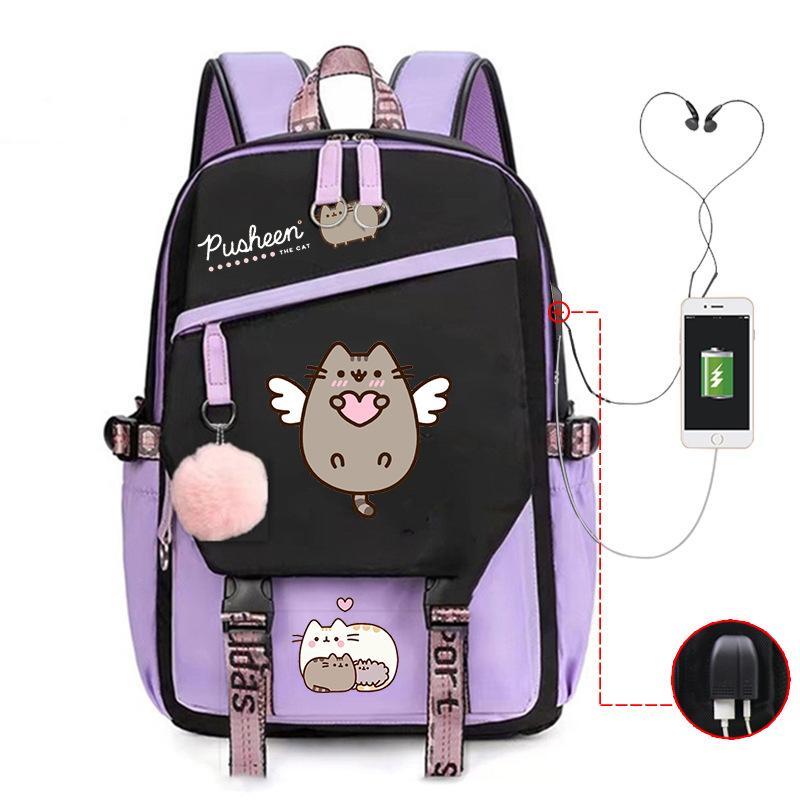 Süßes Cartoon-Muster Großer Rucksack Outdoor-Reisetasche Schulrucksack für Grund- und Sekundarschule Lässiger Rucksack