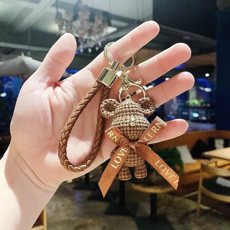 Teddy Resin Stylish Bear Keychain Fashionable Car Key Ring Ornament Cute Design