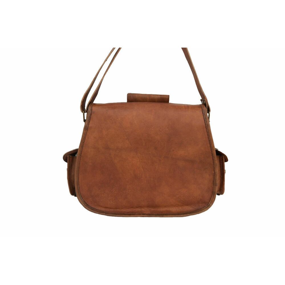 Distress Brązowa Skórzana Torba Damska Torebka Listonoszka Torba Na Ramię