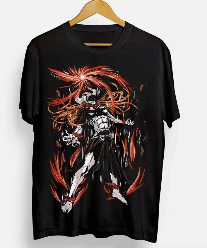 Anime Bleach Ichigo Kurosaki Black T Shirt Size S 4XL S