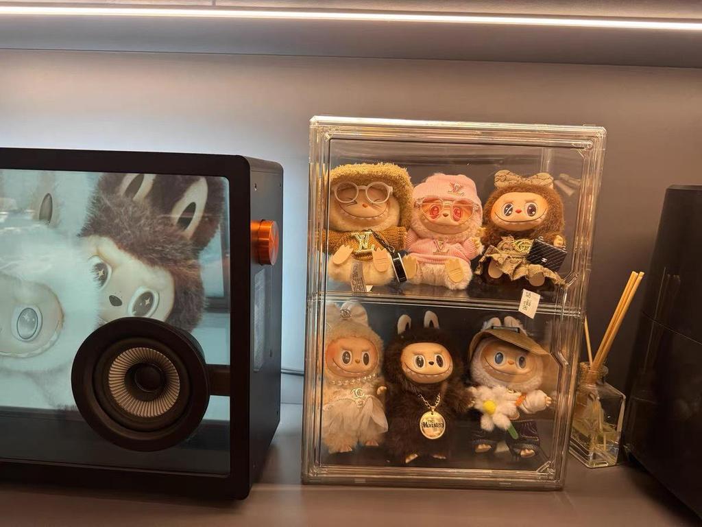LABUBU Blind Box Desktop Display: Transparent Acrylic Storage Cabinet for Dustproof Figurine Presentation