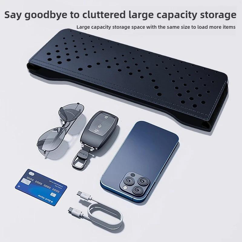 Car Net Storage Bag Car General Storage Box Multi-Functional Storage Bag Mobile Phone Hanging Bags Paste Type Car Accessories