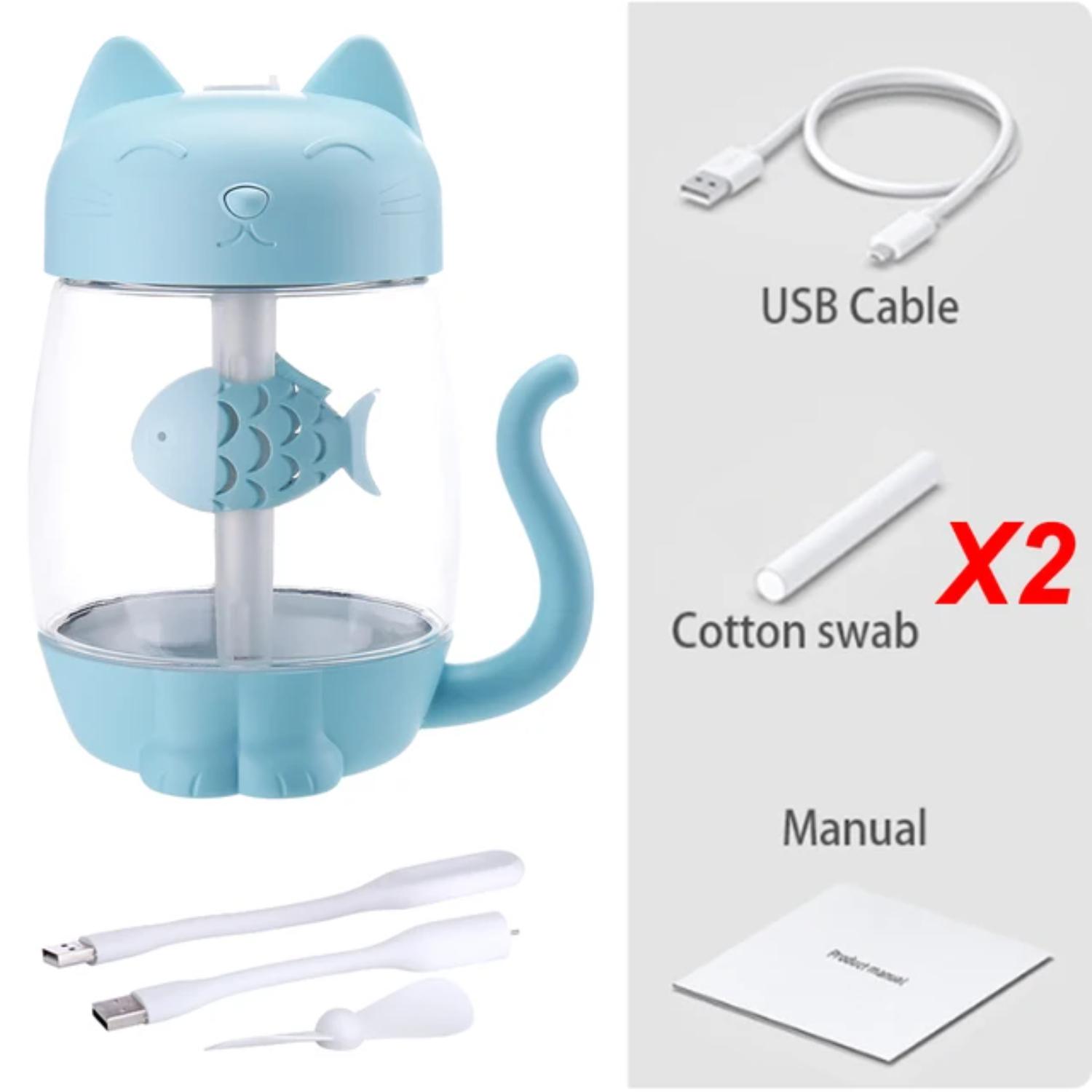 

on-the-go with this adorable mini cat USB humidifier. Perfect for improving air quality and reducing dryness, this lovely kitty CHINA синій