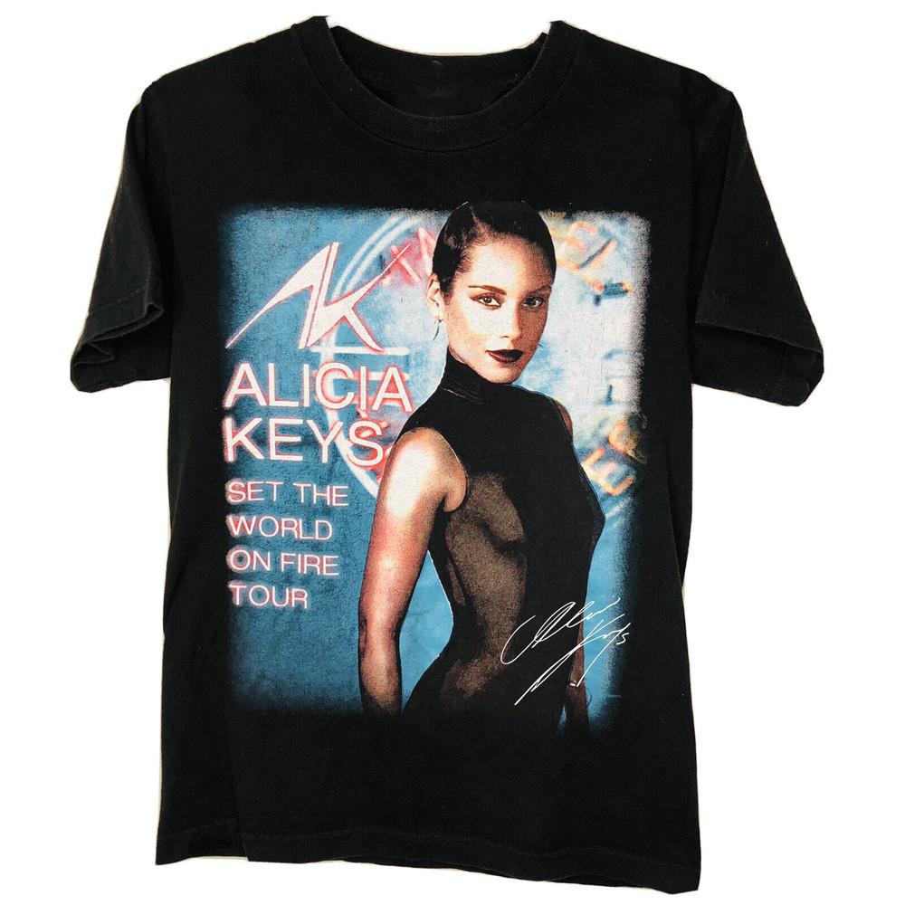 Hot Alicia Keys Short Sleeve Cotton Black All Size Unisex TShirt Unisex T-Shirt M
