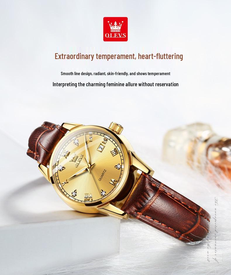 Celebrity Endorsed Women's Dual Calendar Waterproof Quartz Watch