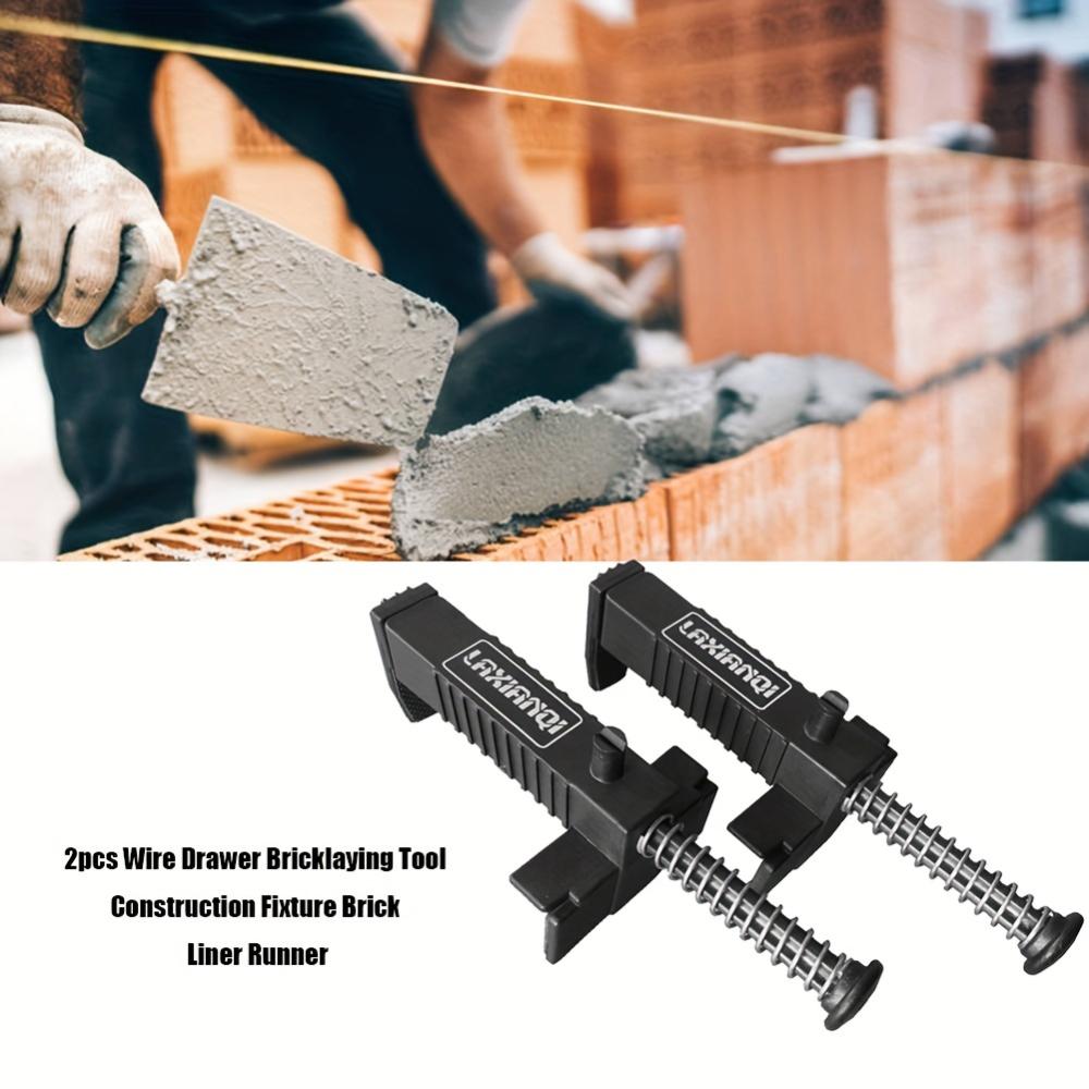 2Pcs New Brick‑Lining Runner,Leveling Measuring‑Line Drawer Tool Holder,Brick Line‑Clamp Puller,Fixture For Building Construction