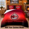 AC Milan Pattern Bedding 3Pcs Set Custom Name, Bed Sheet And Pillowcases For Home Bedroom