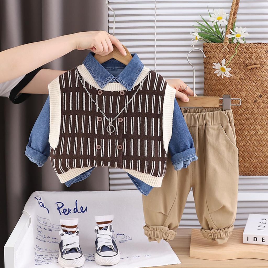 Kids Casual Long-Sleeve Set, Comfortable Daily Wear Outfits