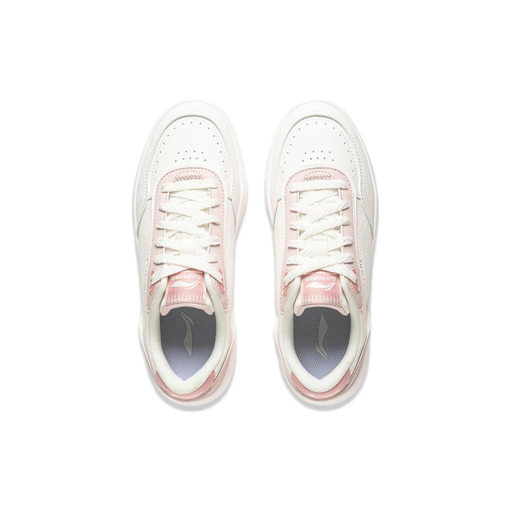 New LiNing Su Slip Resistant, Abrasion Resistant, Breathable, Height Increasing Low Top Skateboard Shoes Women's Pink White AGCU112-1