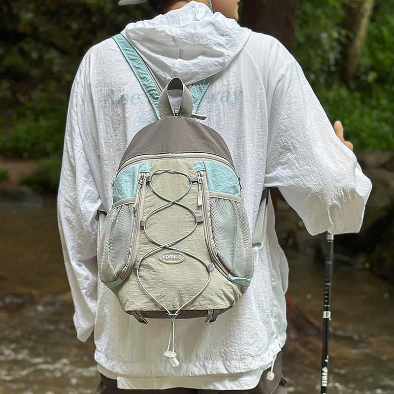 Contrast Color Stitching Backpack Couple's Lightweight Large Capacity Backpack Student Schoolbag