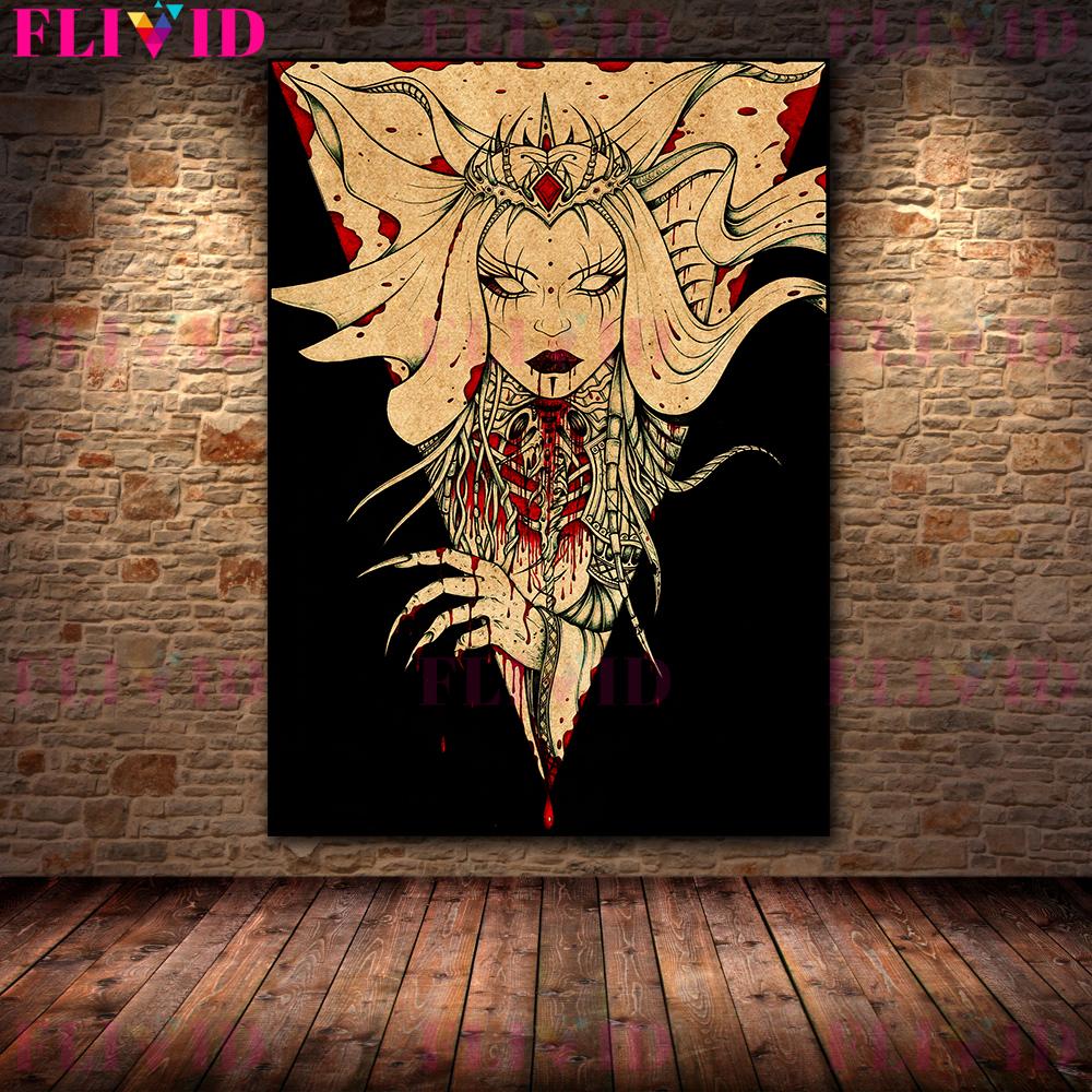 Diavol păgân schelet artă tipografie artă decorativă de perete pânză pictură ochiul iadului