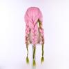 Kanroji Mitsuri Demon Slayer Pink-Green Cosplay Wig with Cap & Big Braid