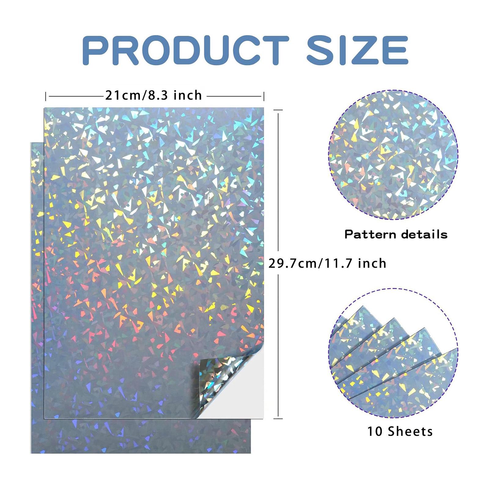 

10 Sheets Diamond Printable Vinyl Sticker Paper - A4(8.3×11.7 Inch), Waterproof & Self-Adhesive, Inkjet Printable Paper United States