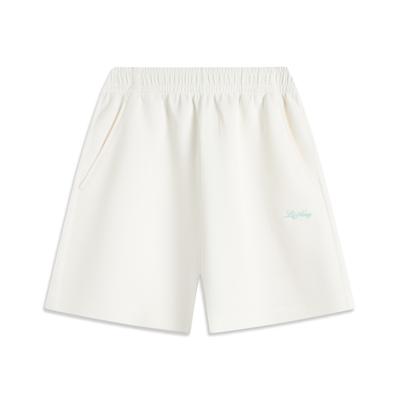 Sports Trend Series Solid Color Mid-Rise Breathable Versatile Straight-Leg Casual Shorts Women Shorts Off-White AKSV178-5