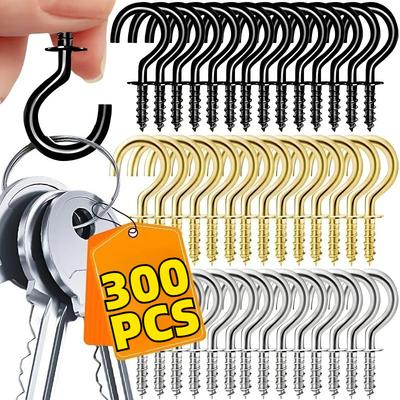 300/10Pcs Mini Screw Hook Multifunctional Wall MountIron Screw-in Hanging Plants Holder Ceiling Hooks Cabinet Keys Cup Hanger