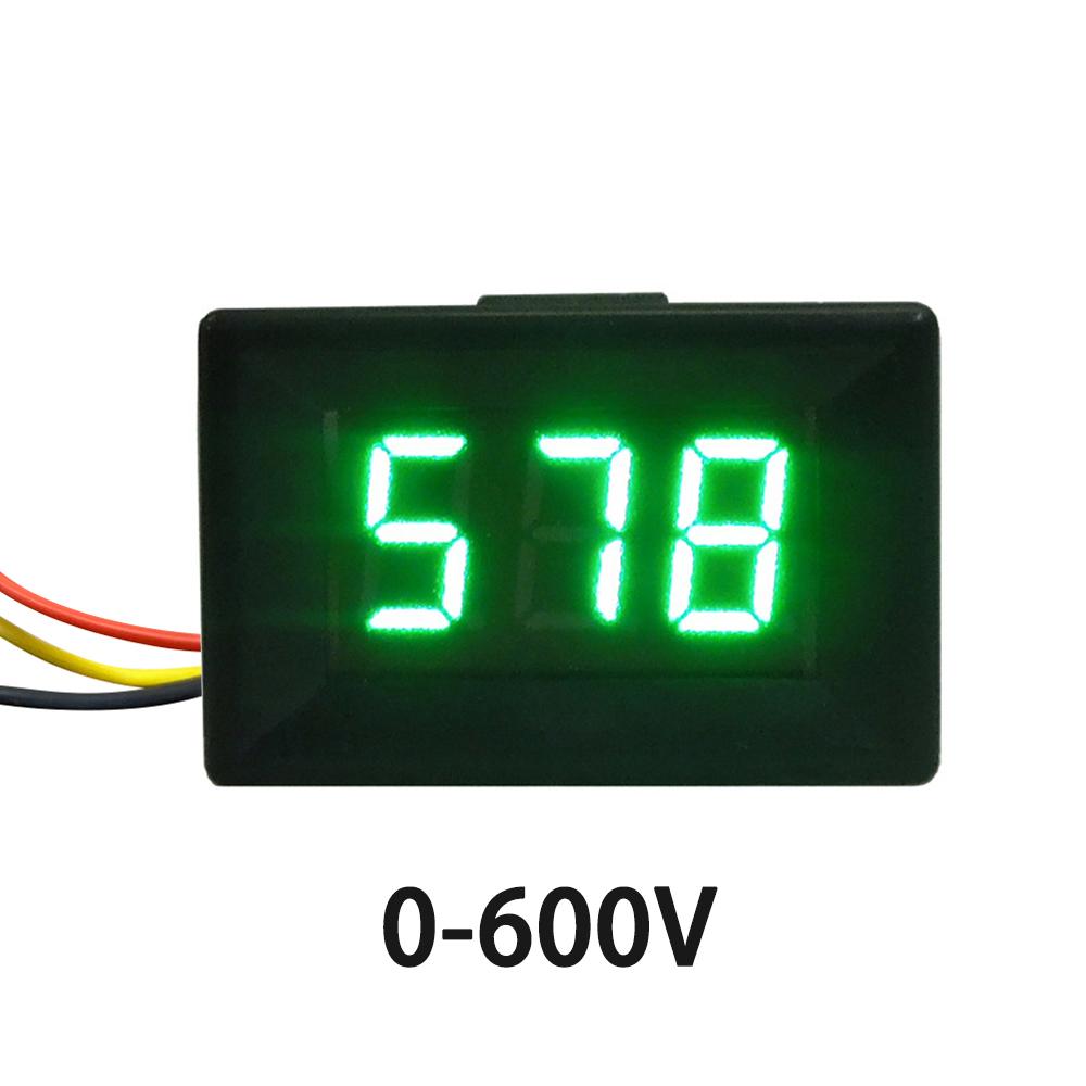 0.36'' DC 0-300V 0-600V 3 Wires Digital Voltmeter Calibrate Reading 0.36 Inch Red Green Blue LED Display Voltage Meter