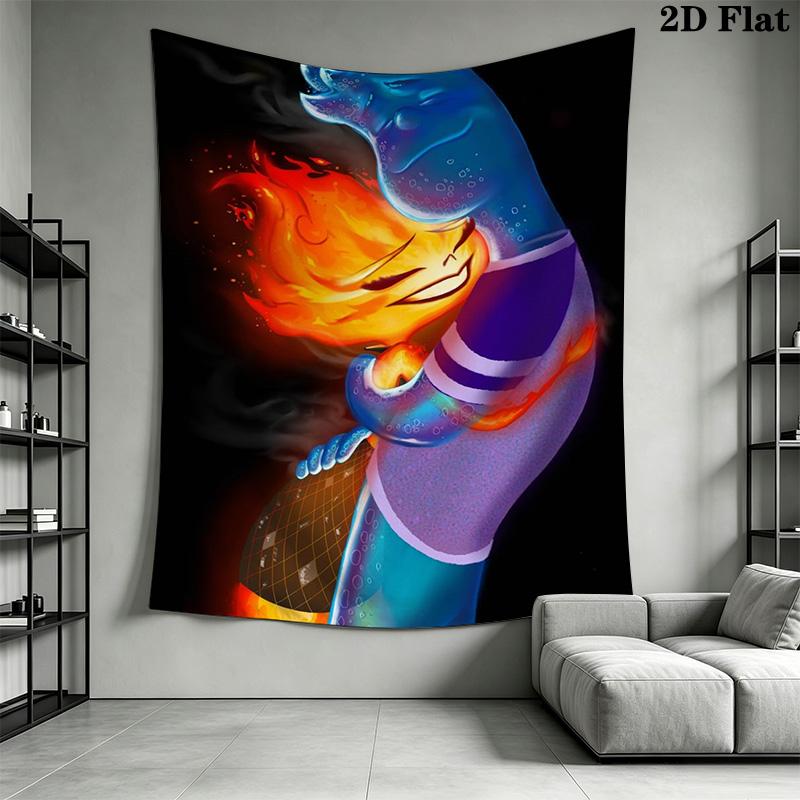 Vivid Fire and Water Pattern Home Decor Tapestry, Wall Hanging, Decorative RV Wall Cloth.SGT0917474