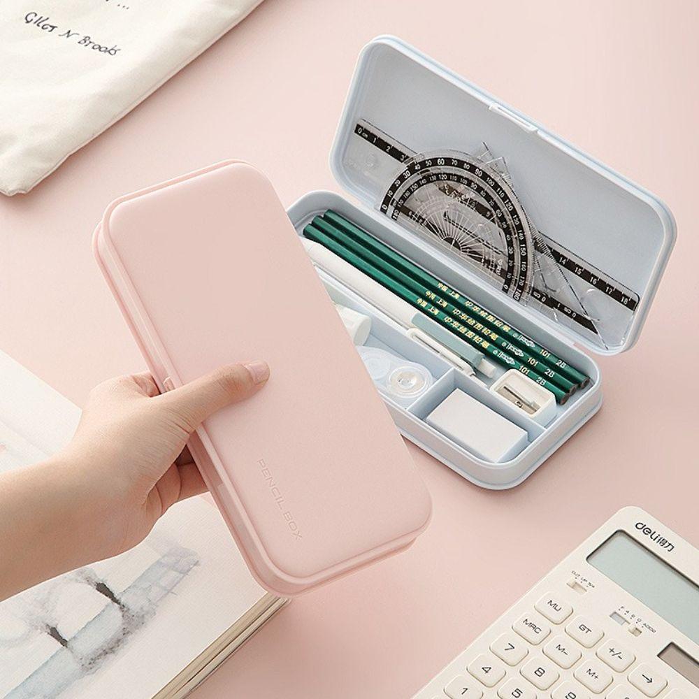 

Korean Style Morandi Color Large Capacity Pencil Case Student Stationary School Supplies Pencil Box синий