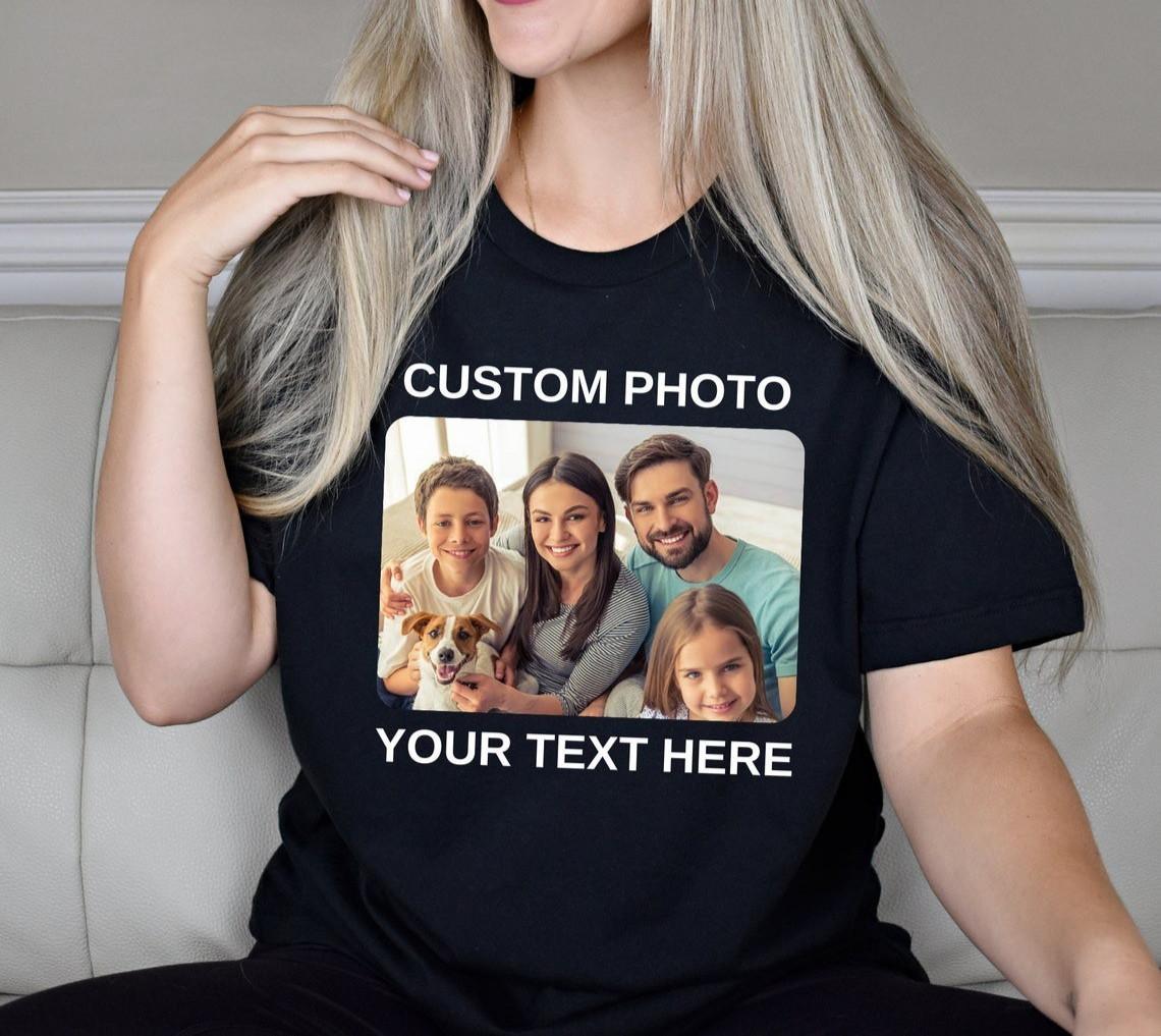 Custom Photo Shirt with Your Text, Personalized Logo T-Shirt, Perfect gift XXXL