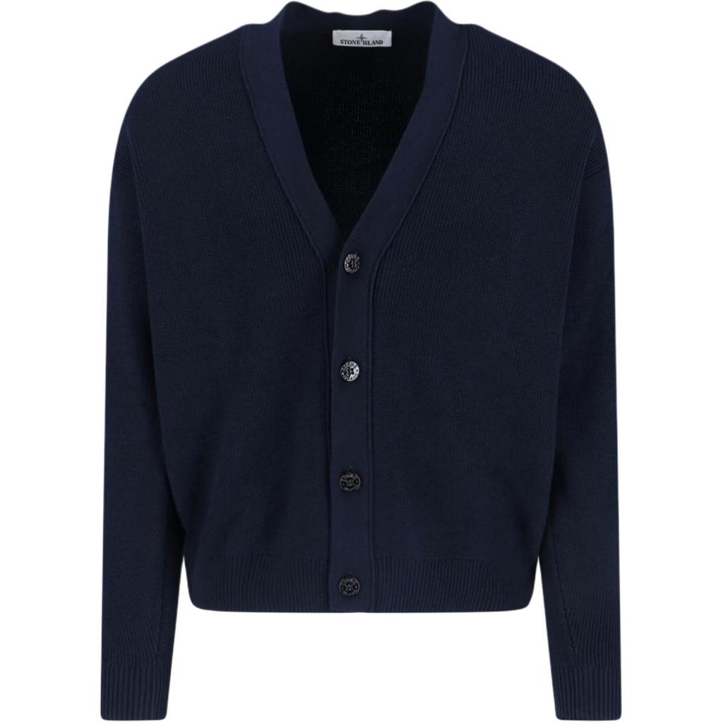 Stone Island V-Neck Logo Button Long Sleeve Knit Sweater Men sweater L1S155100009S00D8-V0020