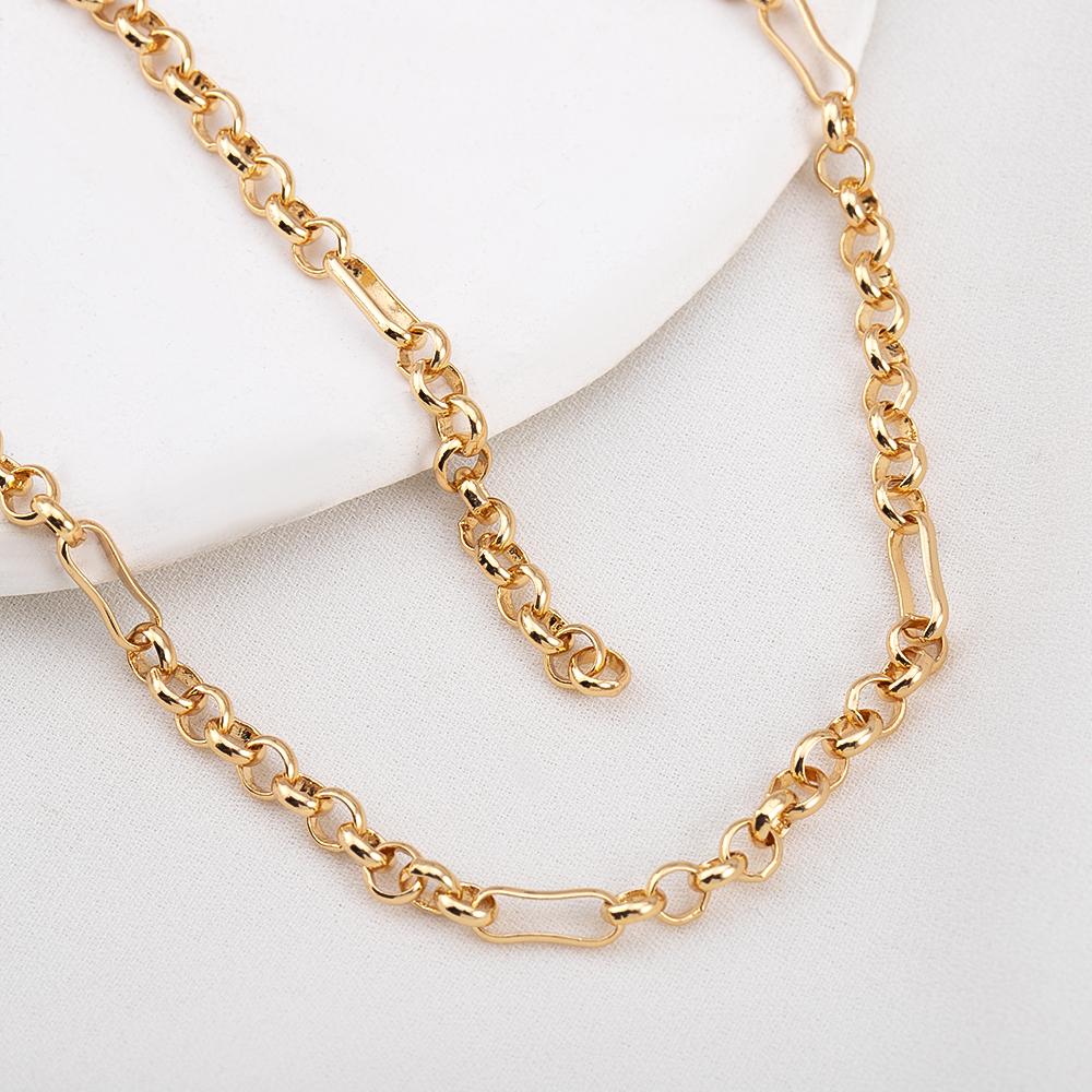 1M 18K Gold Plated Brass Square Link O Shape Chain for Jewelry Making Supplies DIY Bracelet Necklace Material Chain Accessories