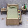 1set Miniature Bed with Drawer-1:12 Wooden Furniture-Bedroom Bedding Furniture Accessories with Pillow & Mattresses-Vintage Mini House Decoration