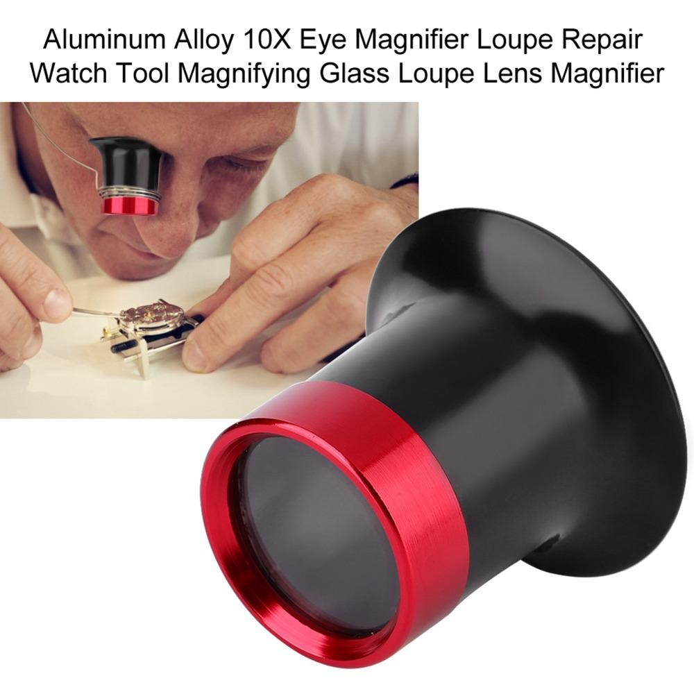 10X Magnification Magnifier Loupe Aluminum Alloy Eye Magnifier Magnifying Glass  Stamp Collection