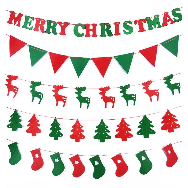 Santa Claus Christmas Bunting: Hanging Ornaments for Shop Window and Scene Decoration