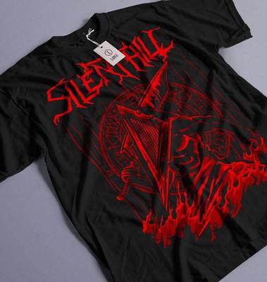T-shirt Unisex Premium Testa Triangolare Silent Hill V2 Maglietta Regalo Gaming Tutte le Taglie