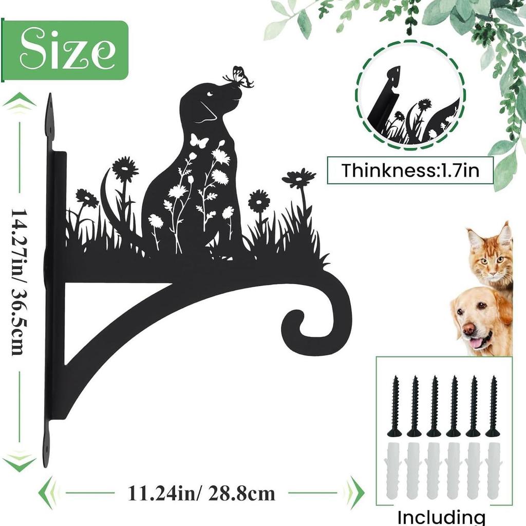 Heavy Duty Iron Hanging Plant & Clothes Hooks with Decorative Gnome Silhouette for Indoor & Outdoor Use