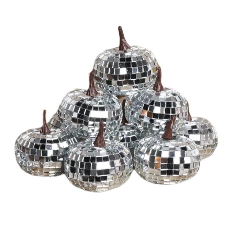 12Pcs Metallic Artificial Pumpkin Decoration Modern Indoor Fall Festival Centerpieces Arrangement Accessories