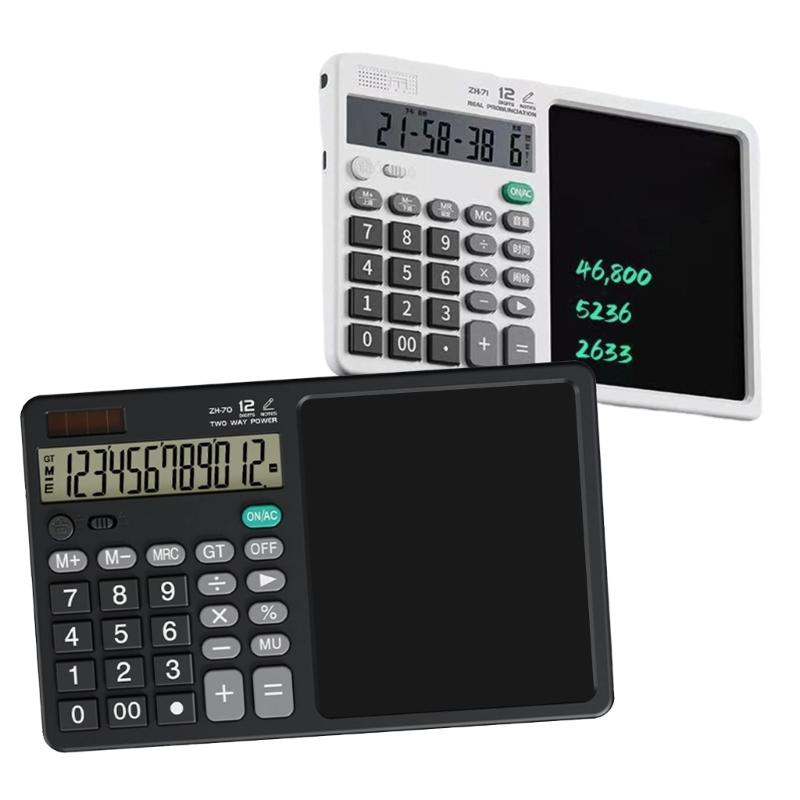Rechargeable Calculator And Writing Tablets Big Screen Double Energy Silents Portable For Work Study