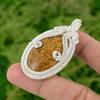 Daughters Day Sale Natural Mariam Jasper Sterling Silver Wire Wrapping Pendant