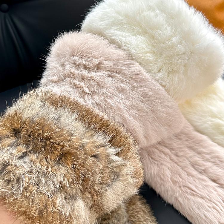 Travel Wear Warm Thickened Double-sided Rabbit Hair Scarf Outdoor Weaving Rabbit Hair Scarf Scarf Autumn and Winter