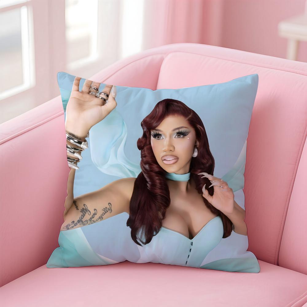 C-Cardi B Piosenkarka Gorąca Poszewka na Poduszkę Komfortowa Dwustronna Poszewka Idealna do Samochodu Sofy Sypialni i Nie Tylko