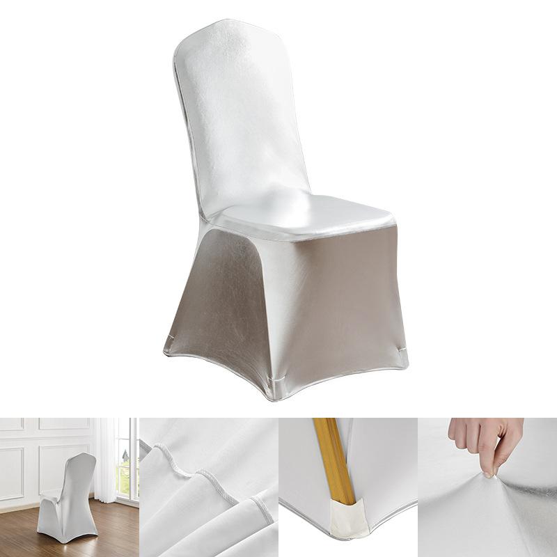 Factory Direct Supply Gold Silver Elastic Chair Cover for High-End Hotel Events and Weddings Birthday Party Holiday Decoration 1PC серебряный