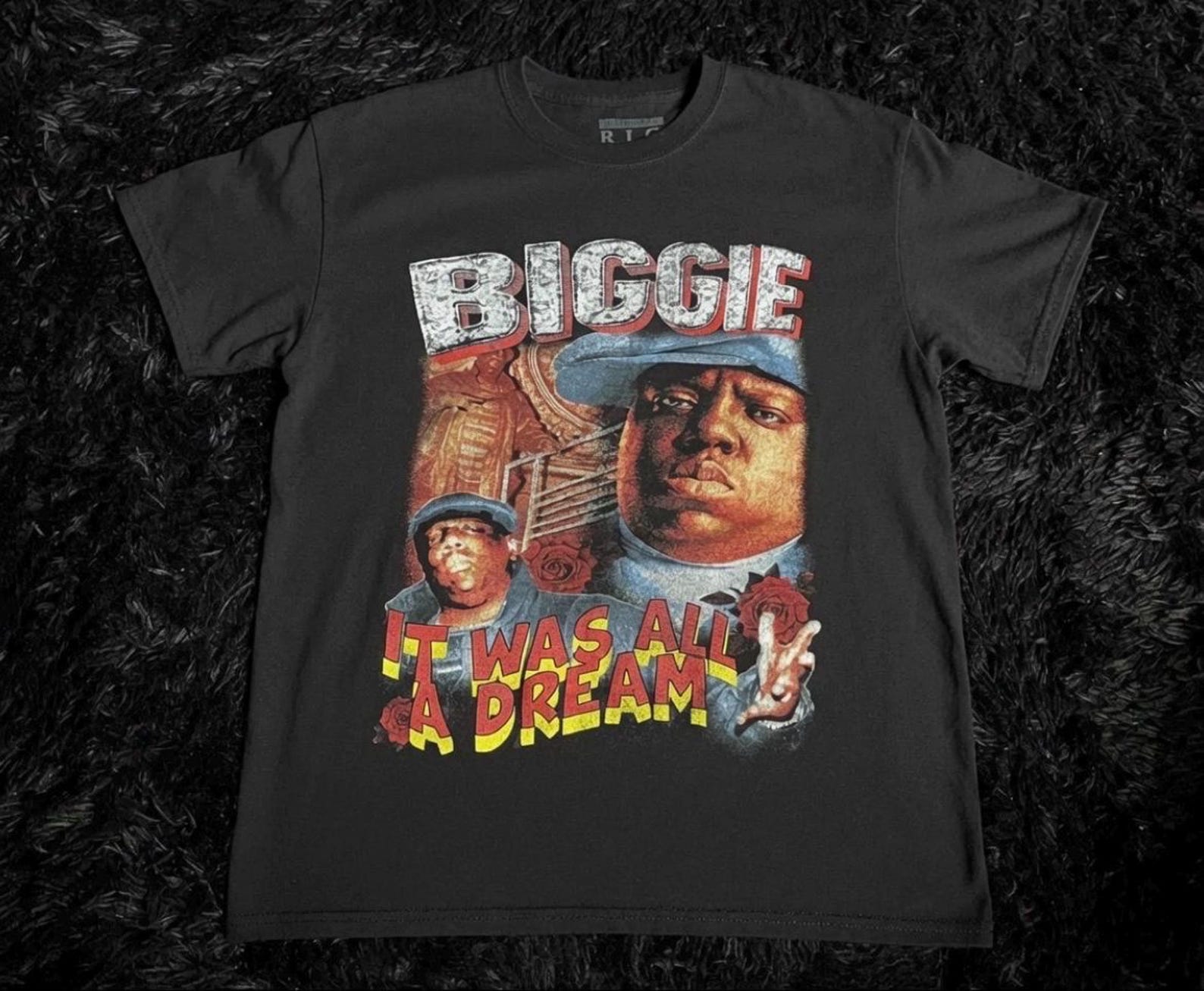 Biggie It Was All A Dream Vintage Style Rap Tee S