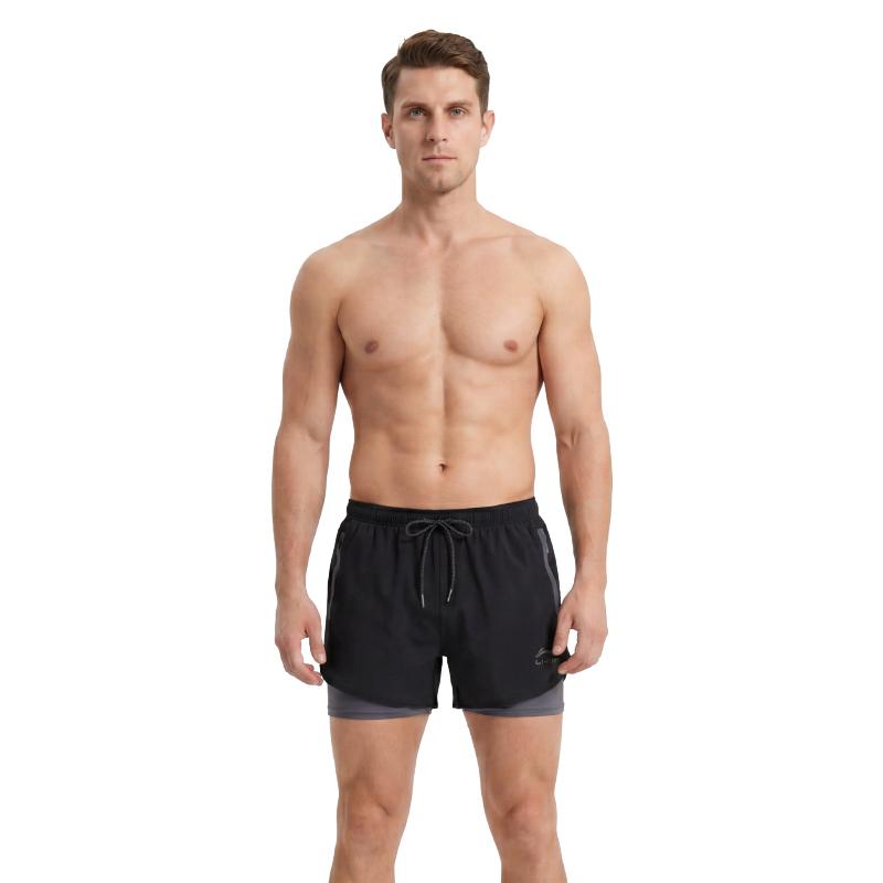 Li-Ning Cool And Comfortable Versatile Cycling Running Basketball Double Layer Design Sports Casual Quick Dry Breathable Boxer Shorts LSKU810-1