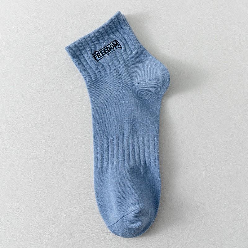 Socks Men'S Pure Cotton Low-Top Medium Tube Socks Sweat-Absorbing And Deodorant Sports Socks Trend Letter Men'S Cotton Short Tube Socks