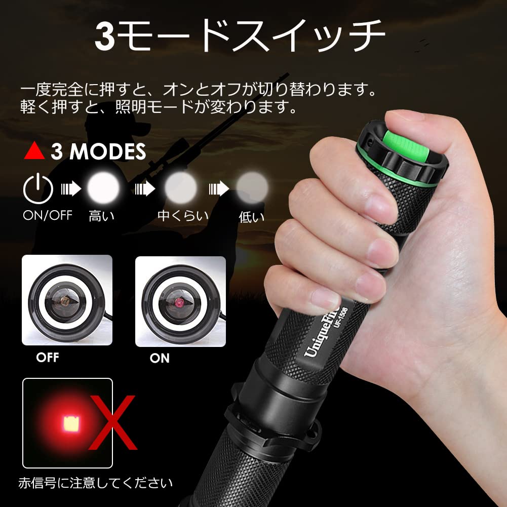 UniqueFire 1508 T67 850nm Infrared LED Flashlight with Invisible and Zoom Aluminum Alloy Shockproof to Combine with other night vision devices such as