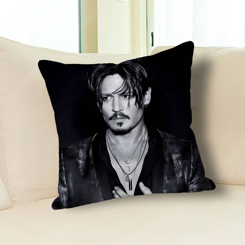 Actor J-Johnny D-Depp Pillow Cases for Bedroom Living Room Sofa Home Decor Polyester Cushion Cover with Zipper