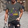Fashion Mardi Gras Pattern T-shirt For Men Clothing 3D Print Carnival Short Sleeves Loose Casual Streetweat O Neck T Shirts
