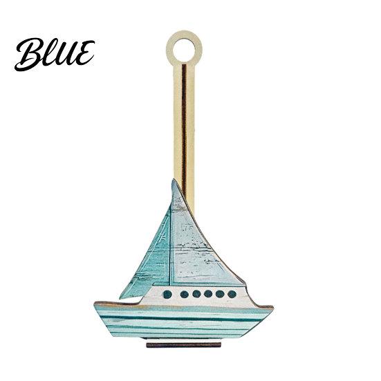 Paper Towel Holder Solid Wood Design Style Ocean with Seahorse Vertical Holder Kitchen Roll Stand Durable Wooden Crab Sailboat