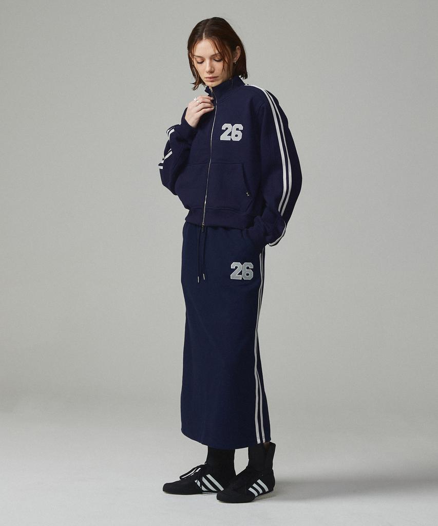 Kitty Pottery 26 Sporty Embroidered Training Long Skirt Navy