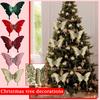 Fabric Bow Clip Double-layer Velvet Pendant Powder Flocking Christmas Tree Decoration