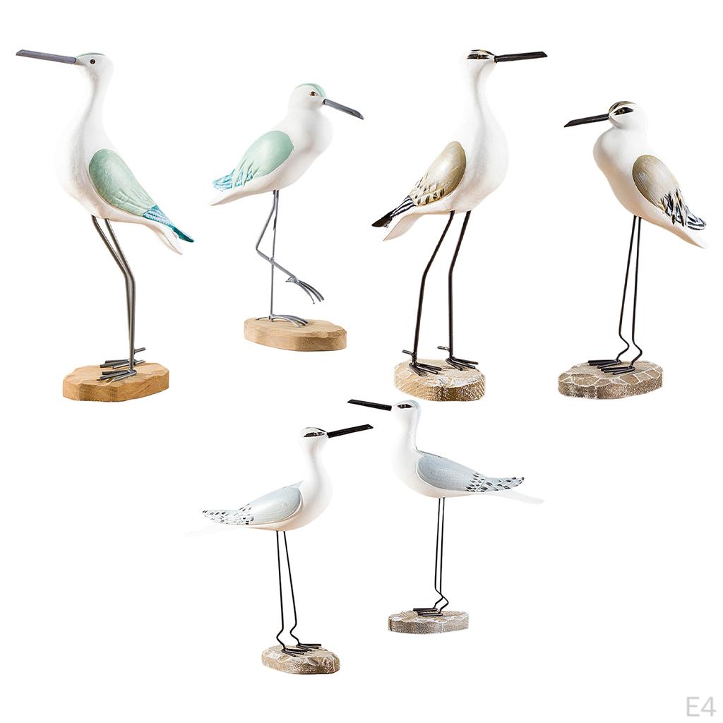 2шт настольные миниатюрные фигурки чайки статуя украшения реквизит патио газон жёлтый — фото 3