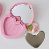 1Pcs Heart Shape Mini Empty Blush Powder Box Eye Shadow Container With Mirror And Aluminum Pan Key Chain Lipstick Packaging