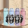 1PC Vintage Lady Sculpture Art 750ml Color Plastic Sports Water Bottle Leakproof Flip Straw Lid Suitable for Sports Office Home Use